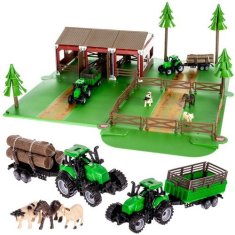 Kruzzel Farma se zvířaty a traktory, 102 prvků, vícebarevná, plastová, rozměry 54/62/20 cm