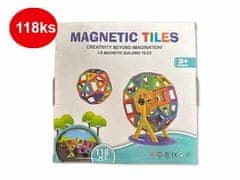 Magnetic Tiles Magnetická stavebnice 118ks - Magnetic Tiles