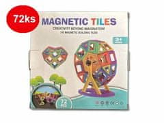 Magnetic Tiles Magnetická stavebnice 72ks - Magnetic Tiles