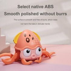 CAB Toys Plazící se chobotnička s melodií a světly - oranžová