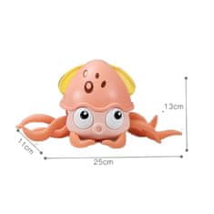 CAB Toys Plazící se chobotnička s melodií a světly - oranžová