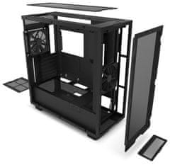 NZXT skříň H7 Flow edition / ATX / 2x 120 mm fan / USB-C / 2x USB / prosklená bočnice / mesh panel / černá