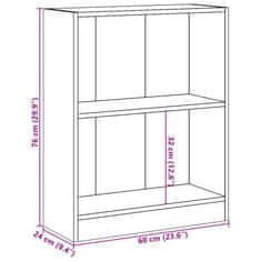 Vidaxl Knihovna bílá 60 x 24 x 76 cm kompozitní dřevo