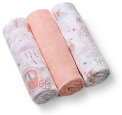 BabyOno Pleny mušelínové Super Soft 3 ks - Peach, 70x70 cm