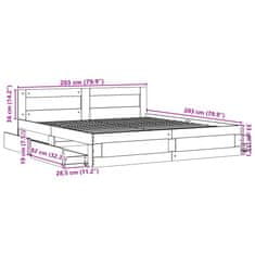 Petromila Rám postele s čelem dub sonoma 200 x 200 cm kompozitní dřevo