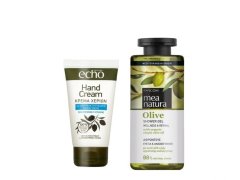 Farcom Mea Natura Sprchový gel Olivový 300 ml + Olivový Krém na Ruce Antibakteriální 75 ml