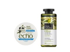 Farcom Mea Natura Sprchový gel Olivový 300 ml + Olivový Krém na Ruce Antibakteriální 200 ml