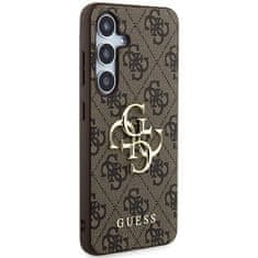 Guess  PU 4G Metal Logo Zadní Kryt pro Samsung Galaxy A35 5G Brown