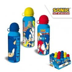 KIDS LICENSING Hliníková láhev na pití Ježek Sonic / červené víčko, 500ml, SN7141MC