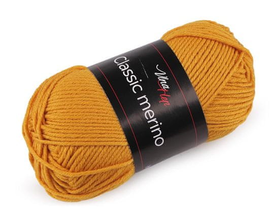 Kraftika 1ks (61179) hořčicová pletací příze classic merino 50 g