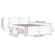 Petromila Rám postele s čelem černý 120 x 200 cm kompozitní dřevo