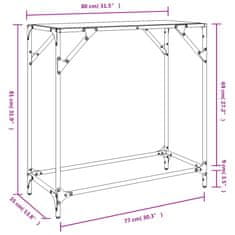 Vidaxl Konzolový stolek s černou skleněnou deskou 60 x 35 x 81 cm ocel