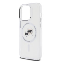 Karl Lagerfeld Zadní kryt IML K&amp;CH Heads Metal Frame MagSafe pro iPhone 15 Pro Max Transparent