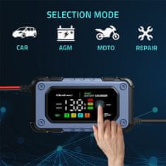 Qoltec Nabíječka baterií s funkcí opravy | inteligentní mikroprocesorová nabíječka| 12V | 7A | LED | 4 režimy