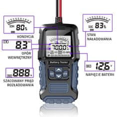 Qoltec Digitální tester baterií s LCD displejem | 12V | 24V | 3Ah-400Ah