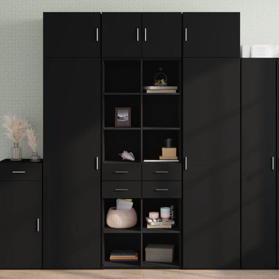 shumee Skříň highboard černá 70 x 42.5 x 185 cm kompozitní dřevo