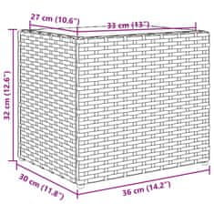 Vidaxl Zahradní truhlíky 2 ks šedé 36 x 30 x 32 cm polyratan