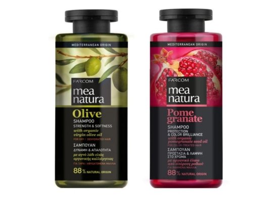 Farcom Mea Natura Šampon Granátové Jablko , ochrana barvy vlasů, 300 ml + Olivový šampon Síla a Jemnost 300 ml