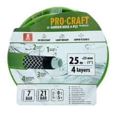 Procraft Zelená zahradní hadicí Procraft PR-4GH2525