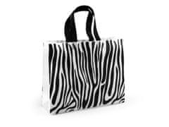 Kraftika 1ks bílá zebra taška z netkané textilie 31x26 cm