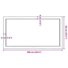 Vidaxl Stolní deska hnědá 100x50x(2-6)cm ošetřený dřevo živá hrana