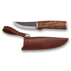 Roselli RW200S Hunting knife Collectors lovecký nůž 10,5 cm, dřevo břízy, stříbro, kožené pouzdro