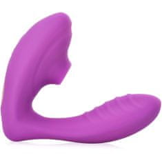 XSARA Sací masažér do vagíny i na klitoris masturbátor pro ženy samonosný vibrátor fialová barva- 73647712