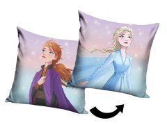 Carbotex  Povlak na polštářek Ledové Království Princezny Anna a Elsa 40x40 cm
