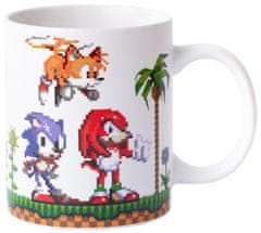 CurePink Keramický hrnek Sonic The Hedgehog: Retro (objem 350 ml)