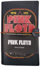 CurePink Cestovní a pracovní poznámkový blok Pink Floy: 1970-1971 Světové Turné (12 x 19,5 cm)