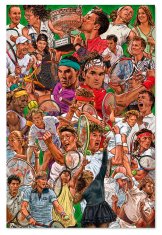 CurePink Plakát Tennis Legends: Ti nejlepší v tenise (61 x 91,5 cm)