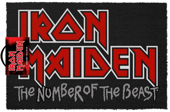CurePink Rohožka Iron Maiden: Číslo šelmy (60 x 40 cm)