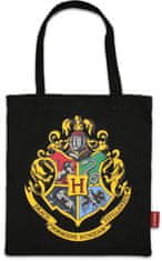 CurePink Shopping taška na rameno Harry Potter: Znak Bradavic (38 x 42 cm)