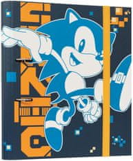 CurePink Kroužkový pořadač Sonic: The Hedgehog (28 x 32 x 4 cm)