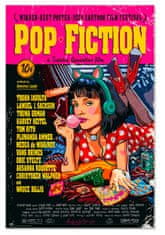 CurePink Plakát Pop Fictions: Nejlepší plakát roku 2024 na filmovém festivalu karikatur (61 x 91,5 cm)