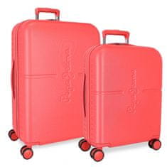 Joummabags PEPE JEANS Highlight Coral, Sada luxusních ABS cestovních kufrů 70cm/55cm,768952D