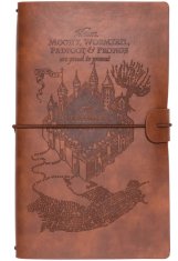 CurePink Cestovní a pracovní poznámkový blok Harry Potter: Pobertův plánek (12 x 19,5 cm)