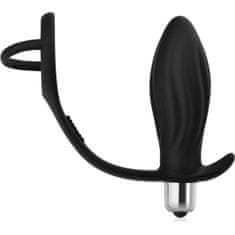 XSARA Anální kolík s erekčním kroužkem na penis a varlata vibrační masažér prostaty - 10 funkcí - 72865386