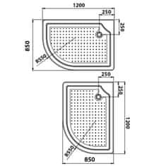 BPS-koupelny Hydromasážní box HYD-Michele 120 L, 120x85 levý bez sauny