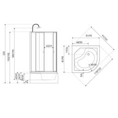 BPS-koupelny Hydromasážní box NV-Karo 90x90 černý