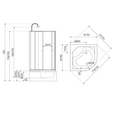 BPS-koupelny Hydromasážní box NV-Karo 80x80 černý