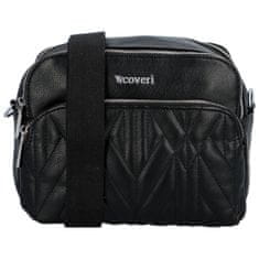 Coveri WORLD Menší dámská koženková crossbody s ozdobným prošitím Tnova, černá