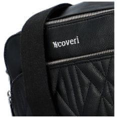 Coveri WORLD Menší dámská koženková crossbody s ozdobným prošitím Tnova, černá