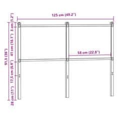 Vidaxl Čelo postele dub sonoma 120 cm kompozitní dřevo a ocel