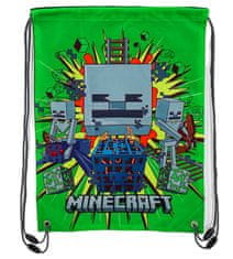 CurePink Batoh pytlík gym bag Minecraft: Skeleton (31 x 42 cm)