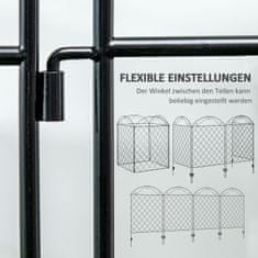 OUTSUNNY Zahradní Plot Set 4 Dekorativních Pletivových Plotů 3,48 X 1,1 M, Drátěná Síť V Černé Barvě, Pro Zahradu A Balkón 