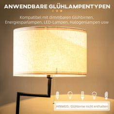 HOMCOM Stojací Lampa, Stojací Lampa S Policí, 40 W Stojací Lampa S Usb Portem, Stojací Lampa, Ocel, Krémová, Ø40 X 168 Cm, Bez Žárovky 