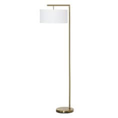 HOMCOM Stojací Lampa Stojací Lampa E27 Patice Do Obývacího Pokoje Ložnice Kancelář Kov Ocel Plátno Zlatá + Bílá 47 X 37 X 153 Cm 