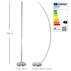 HOMCOM Led Stojací Lampa Tvar Křivky Teplý Bílý Hliník 50X23X149Cm 