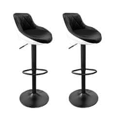 Aga 2x Barová židle Černá/Černo-bílá